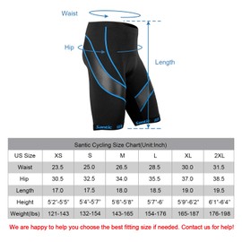 Santic Men's Cycling Shorts Biking Bicycle Bike Pants Half Pants 3D Coolmax Padded Bike Shorts
