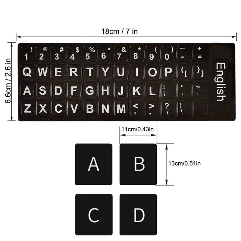 Replacement English Keyboard Letter Stickers, Universal English Keyboard Stickers with