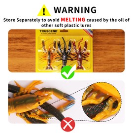 Truscend Pre-rigged Fishing Jigs, 1:50 Super Durable TPE Fishing Lures, Well-made Lifelike Shrimp Crayfish Shad Swimbait, Weedless Lure for Bass Trout Walleye, Saltwater Fishing Gear, Keep Separately!