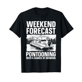 Funny Pontoon Boat Art For Men Women Lake Boating Captain T-Shirt