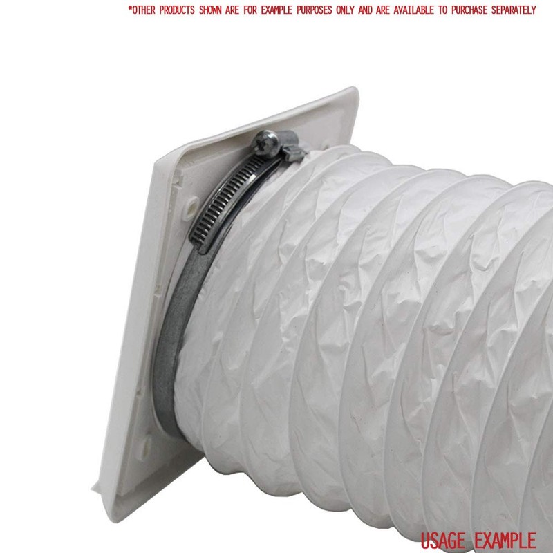 Kair White Louvred Grille 155mm External Dimension Wall Ducting Air