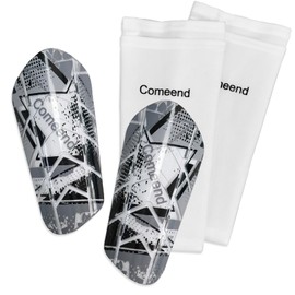 Soccer Shin Guards for Youth Kids, Protective Soccer Shin Pads & Sleeves Equipment - Football Gear for 7-9 10-12 Years Old Children Teens Boys Girls (Large, F-Dark Grey)