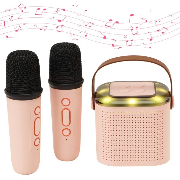 nic-473109 Portable Bluetooth Karaoke Machine for Kids Speaker w/ Microphones