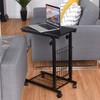 LUARANE Mobile C Shaped Side Table, Height Adjustable End Table
