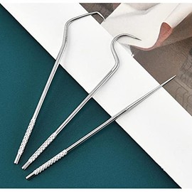 Sritob 8 púa Dental de Acero Inoxidable  Herramienta Dental portátil  Hilo Dental  Kit de Limpieza Dental de Palillos de Dientes Reutilizables para