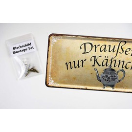 Tin Sign Outdoor Only Jug - Notice Sign Coffee Tea Drinker - Metal Sign for Tasting Set, Gift Set - Decoration for Kitchen, Coffee Shop, Pub, Restaurant, Cafeteria, Coffee House, Cafe - 28 x 12 cm