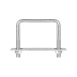 TA-VIGOR M10 Square U-Bolts, 90mm Inner Width 70mm Length 304 Stainless Steel U-Bolts with Nut, Plate for Attaching Piping Conduit Cable Tube Brackets Boat Trailer