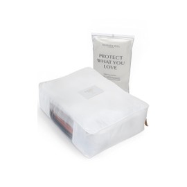 Luxury Cotton Sweater Storage Bag | Fits 7 Fine Knit Sweaters | 18 Inch | Certified Organic Cotton Cashmere Garment Bag | Breathable | Organizer for Sweaters and Linen | Certified Carbon Neutral