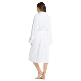 Fishers Finery Women's EcoFabric Hotel Spa Terry Full Length Robe (White SM)