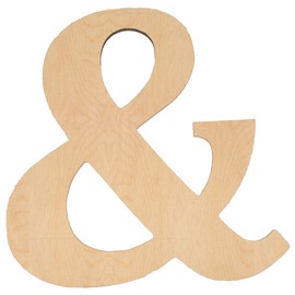 6” Tall Wooden Letter Ampersand – 1/4” Thick Baltic Birch – Paintable DIY Decor, Signs & Crafts - Pack of 1