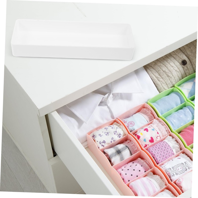 Outanaya 4pcs White Drawer Organizers Versatile Storage Boxes for Easy
