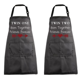 BNQL Twins Apron Twin One Twin Two Apron Twin Siblings Gifts Born Together Friends Forever Twin Sister Friend Gifts for Her
