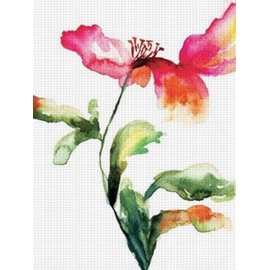 IPISSOI Color Drop, 5D Diamond Painting Kits, Single Poppy Flowering Plant Muse, Full Drill Diamond Art, Fun Gifts for Adults, Craftwork for Indoor Décor, Red Green 30 x 40 CM