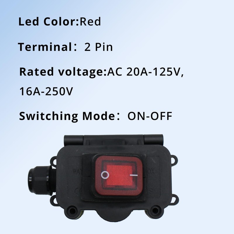 MAKERELE Inline Cord/Power On Off Switch AC 20A-125V 16A-250V (Mountable,