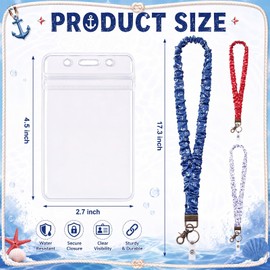 Cindeer 3 Pack Cruise Lanyards Scrunchie Lanyard for Ship Cards, Cruise Essentials 2026 for Carnival Lanyards for ID Badges with Detachable Buckle Waterproof ID Badge Holders