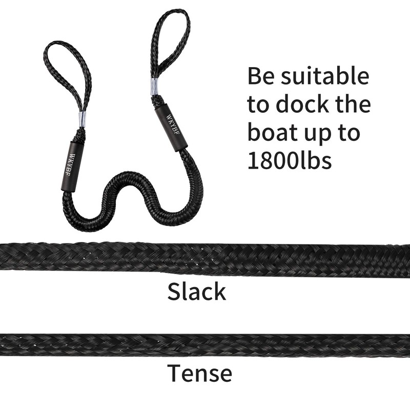 WKYBF 2 Pack Bungee Dock Line Mooring Rope for Boat