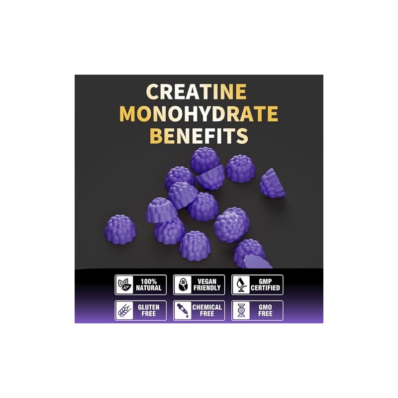 Nutravita- Gomitas de Monohidrato de Creatina para Hombres y Mujeres