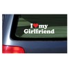 I Love My Girlfriend ~ White Car Window Sticker with