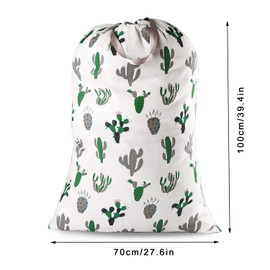 SANFERGE Bolsa de lavandería extragrande con cordón y asa, bolsa de viaje resistente para ropa sucia para lavandería y hogar, forro duradero para cesta de lavandería Ripstop, 28 x 40 pulgadas, cactus