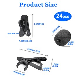 24PCS Universal Lapel Microphone Clip Kit|Flexible Microphone ClipMetal Lapel Clip Microphone|For Podcasting, KTV and Radio, Interview Video