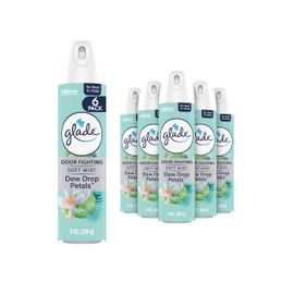 Glade Air Freshener Room Spray, Dewdrop Petals, Odor Fighting to Deliver Long Lasting Freshness, 8 Oz, 6 Count