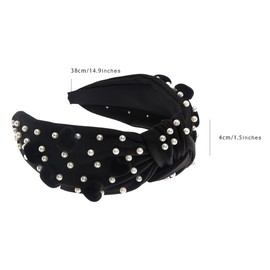 scicent Hair Band Cosmetic Knotted Headbands with Glittering Beads Knot Wide Headband Bridal Jewellery Elegant Headband Wedding Party Hair Styling Accessories for Women and Women - 26722