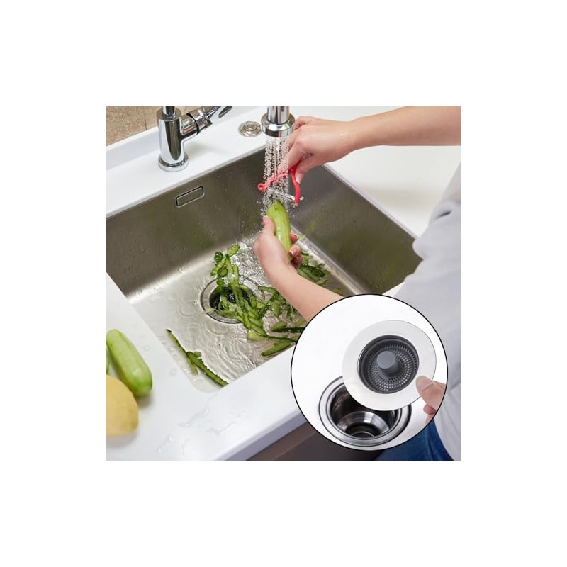 Casoter 3-in-1 Sink Plug Kitchen Sink Strainer and Stopper Combo