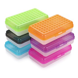 BTSKY 6 Pack Multipurpose Utility Box- Large Capacity Pencil Box with Lid Snap Closure Pencil Holder for Organize and Carry Pencils Watercolor Pens Stationery Office Supplies Organizer Colorful