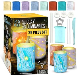 JOiFULi DIY Clay Luminaries Clay Craft Kit Gifts for Kids Girls Boys Teens for Kids Age 8 9 10 11 12