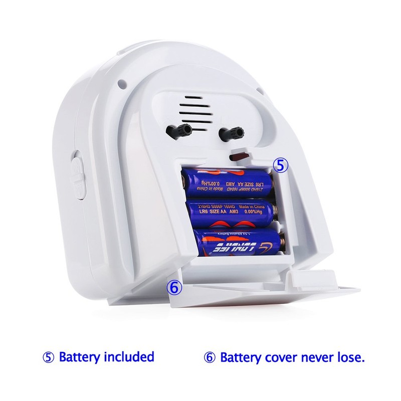 Peakeep Analog Alarm Clock Non-Ticking Silent, Optional 7 Wake-up Sounds