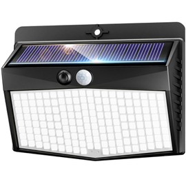 nipify Solar Lights for Outdoors, 3 Modes Solar Outdoor Light with Motion Sensor, 168 LED Super Bright Security Wall Light, IP65 Waterproof for Garden, Garage, Yard Wall