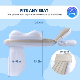 QWUE Inflatable Toddler Airplane Bed - Inflatable Airplane Bed for Toddlers, Plane Baby Seat Extender for Kids, Blow Up Air Mattress for Child Travel Sleep Bed with Safety Belt, Carry Bag, Pump