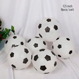 9pcs Soccer Balloons Set Soccer Latex Balloons for Soccer Birthday Party Soccer Sports Theme Party Decorations，Baby Shower Birthday Party，Birthday Parties,World Cup Decorations