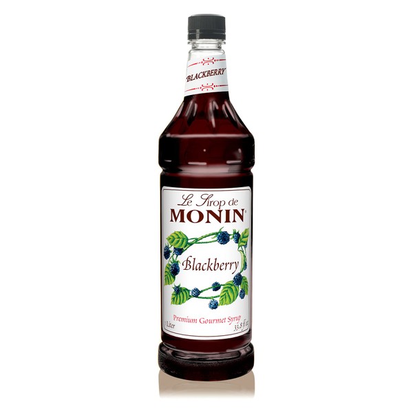 Monin - Blackberry Syrup, Delicious Berry Flavored Syrup, Cocktail Syrup, Authentic Flavor Drink Mix, Simple Syrup for Iced Tea, Lemonade, Cocktails, & More, Clean Label, Gluten-Free (1 Liter)