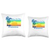 Bocas Del Toro Retro Tropical Beach Sunset Throw Pillow
