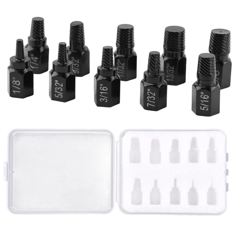 10Pcs Screw Extractor Set, Easy Out Bolt Extractor Kit, Single-Head