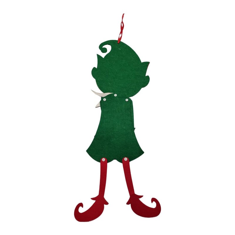 58cm Felt Christmas Elf Hanging Decoration with Movable Head &