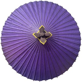 山本竹細工屋 （YAMAMOTOTAKIZAYIKUYA) Asian Home Rainproof Handmade Japanese Oiled Paper Umbrella Parasol Half Openable 29.5inch (Purple)