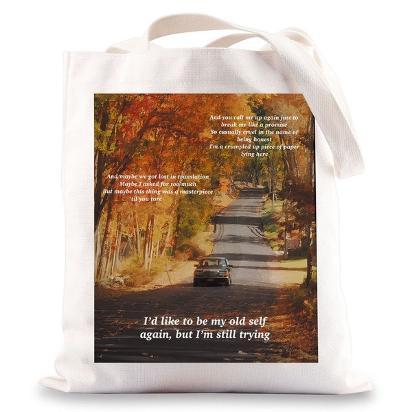BWWKTOP Singer Canvas Tote Bag Music Lover Gift Song Lyrics