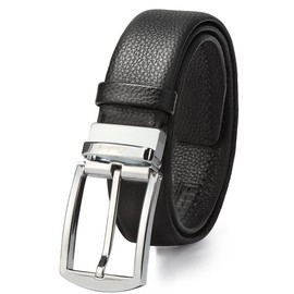 Locikeiy Men's Belts Boy Casual belt Genuine Leather Belts for Men Classic Grain Jeans Belts Work Business Dress Belt for work, casual Size Adjustable(Size up to 49")