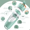 Electric Protein Shaker Bottle with Storage, USB-C, 24 oz, Green