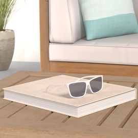 NIEEPA Men's Driving Sports Polarized Sunglasses Square Wayfarer Fashion Glasses(MatteWhite Frame/Grey Lens)