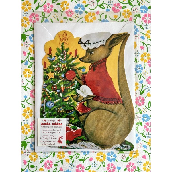 Charlot Byj Jumbo 1950's Christmas Tree Kangaroo Stand Up Card