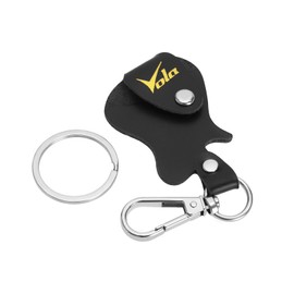 Vola Gitarren Picks Halter, Leder Gitarren Plektrenhalter, Plektren Halter Tasche, Schlüsselanhänger, Plektrum-Etui, Aufbewahrung von Gitarrenplektren, Schwarz