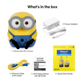 Davolink Minions Bob WiFi 6 Router for Home - Turbocharge Your Internet with Minions Magic Secure Travel WiFi Router - Gaming Router