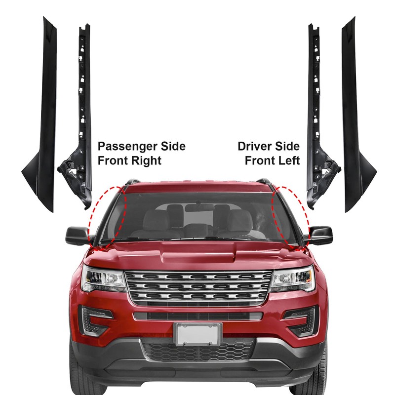 A-Pillar Molding Trim Kit Outer and Inner Trim Set Replacement
