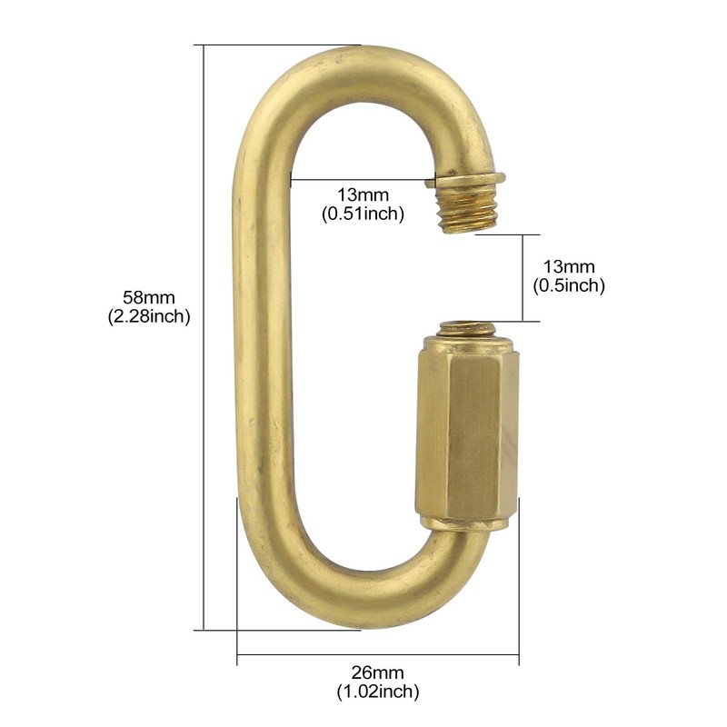 BNYZWOT Brass Quick Links D Shape Locking Quick Chain Repair