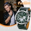 JewelryWe Men's Steampunk Leather Watch: Easy to Read Large Big