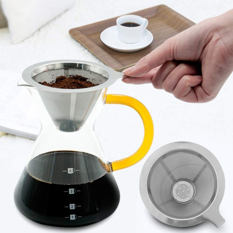 Stainless Steel Coffee Filter Pour Over Coffee Dripper Reusable Coffee