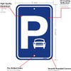 Andchi 2-Piece Small Car Parking Sign Metal Small Vehicle/Compact Car